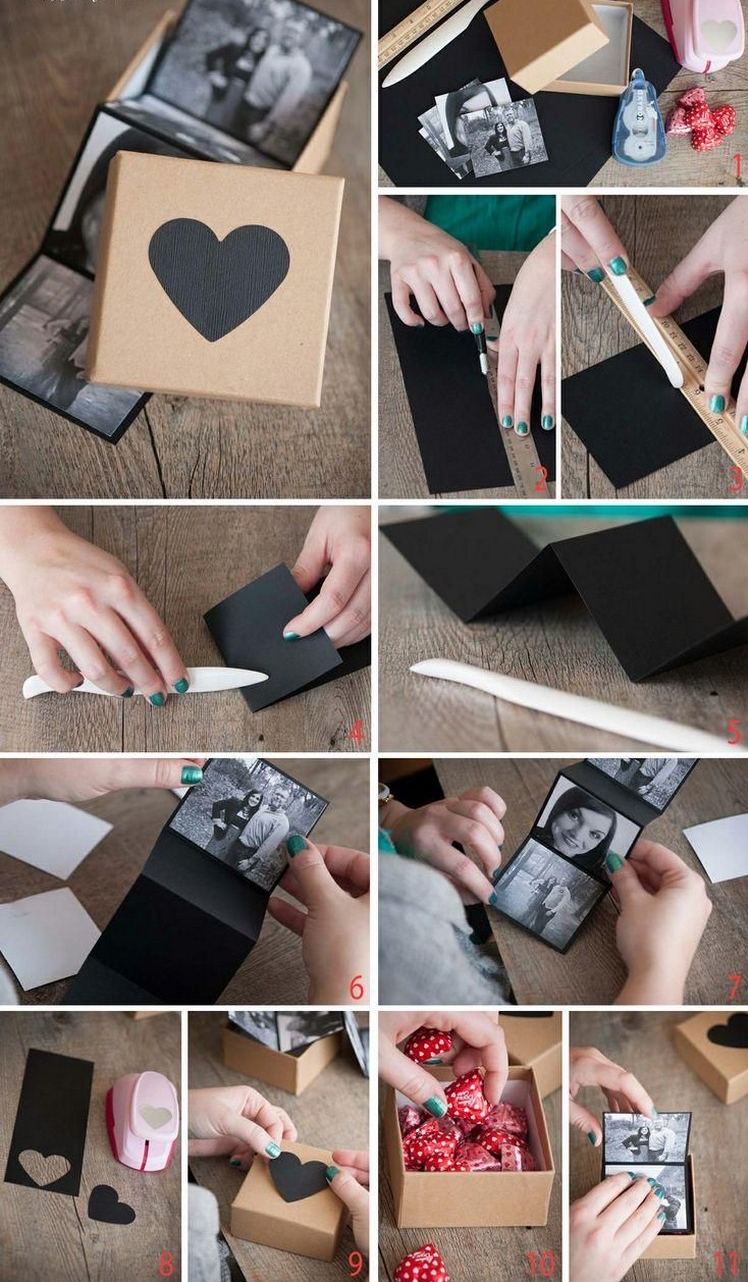 idée cadeau ado fille boîte carton DIY personnalisée album photos famille
