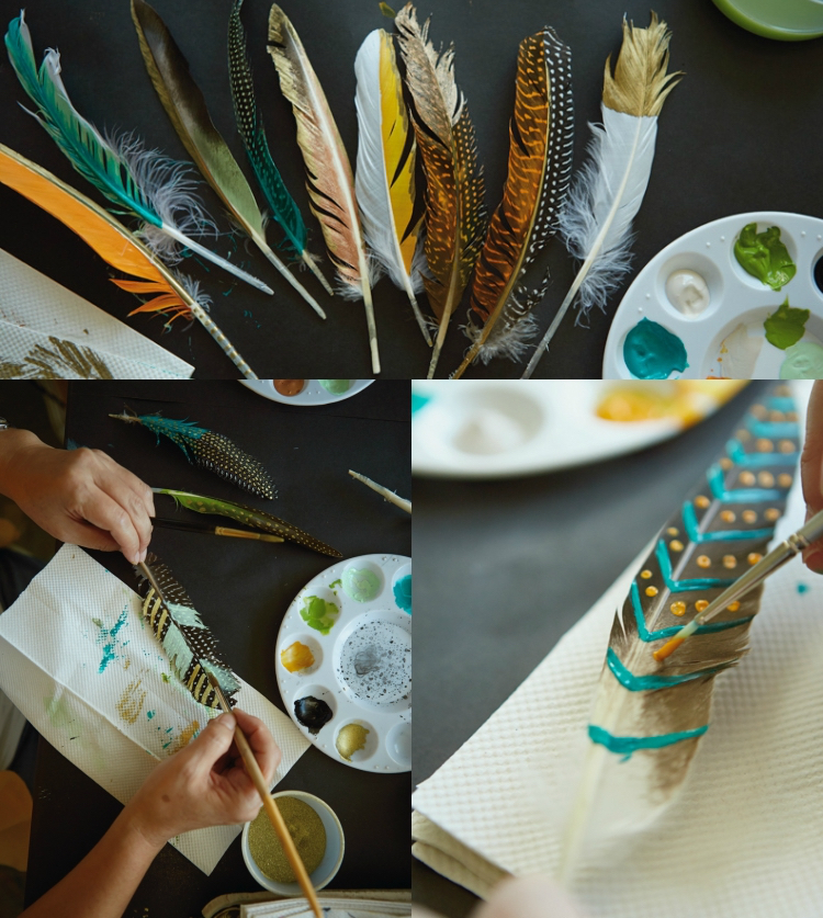 idée déco DIY plumes décoratives bricolage original faire soi même