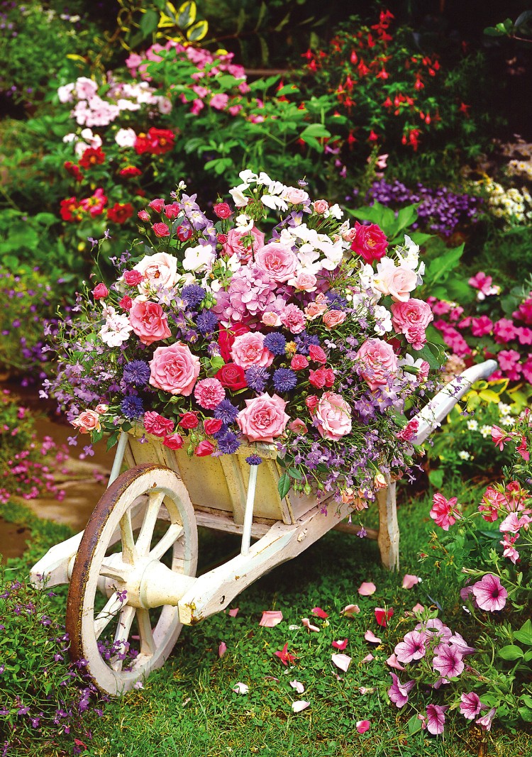 jardin romantique fleurs fantastiques