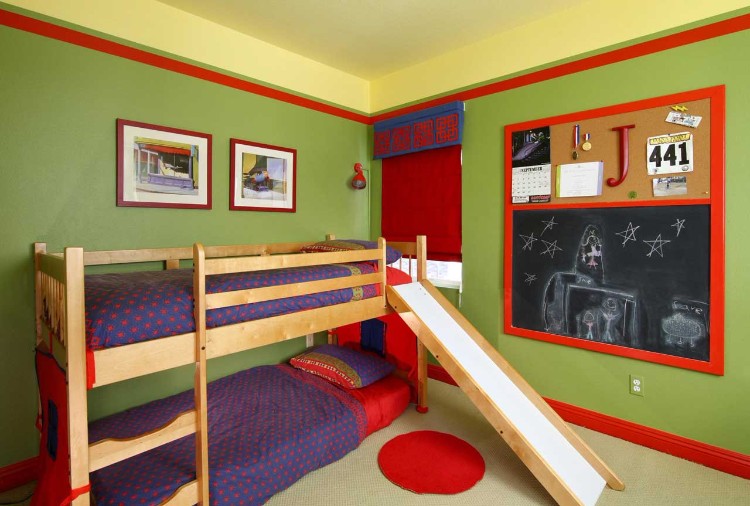 lit superposé moderne idée créative design aménagement chambre enfants filles garçons tout âge