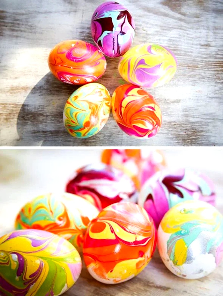 oeufs colorés déco facile Pâques