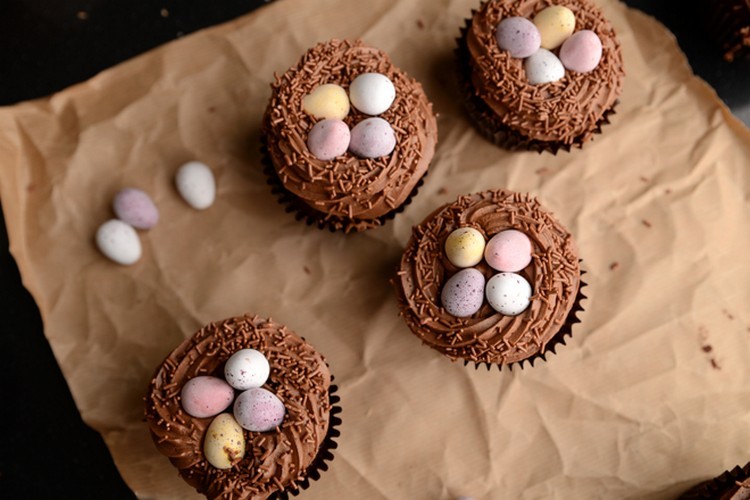 recette nid de Pâques cupcakes au chocolat