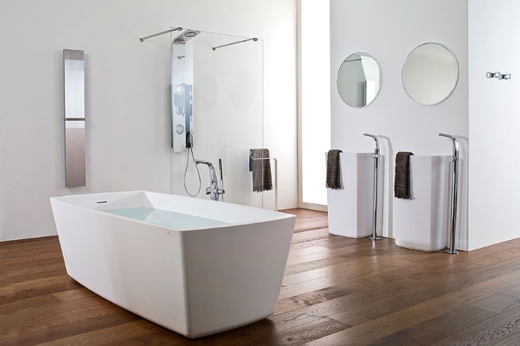 salle de bain moderne miroirs ronds