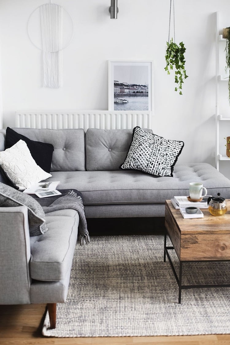 salon blanc et gris ambiance élégante minimaliste top idées copier 2018