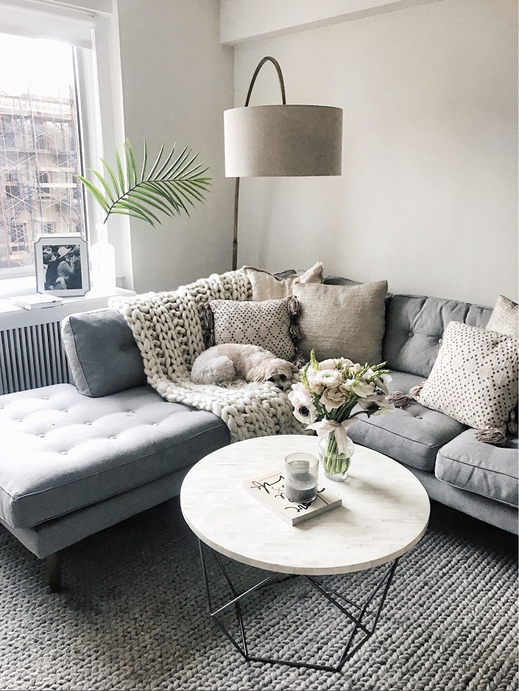 salon blanc et gris astuces intérieur moderne élégant tendances 2018