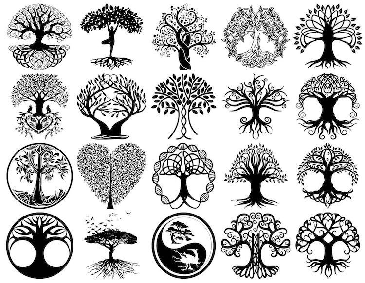 tatouage arbre de vie en styles et formes variés