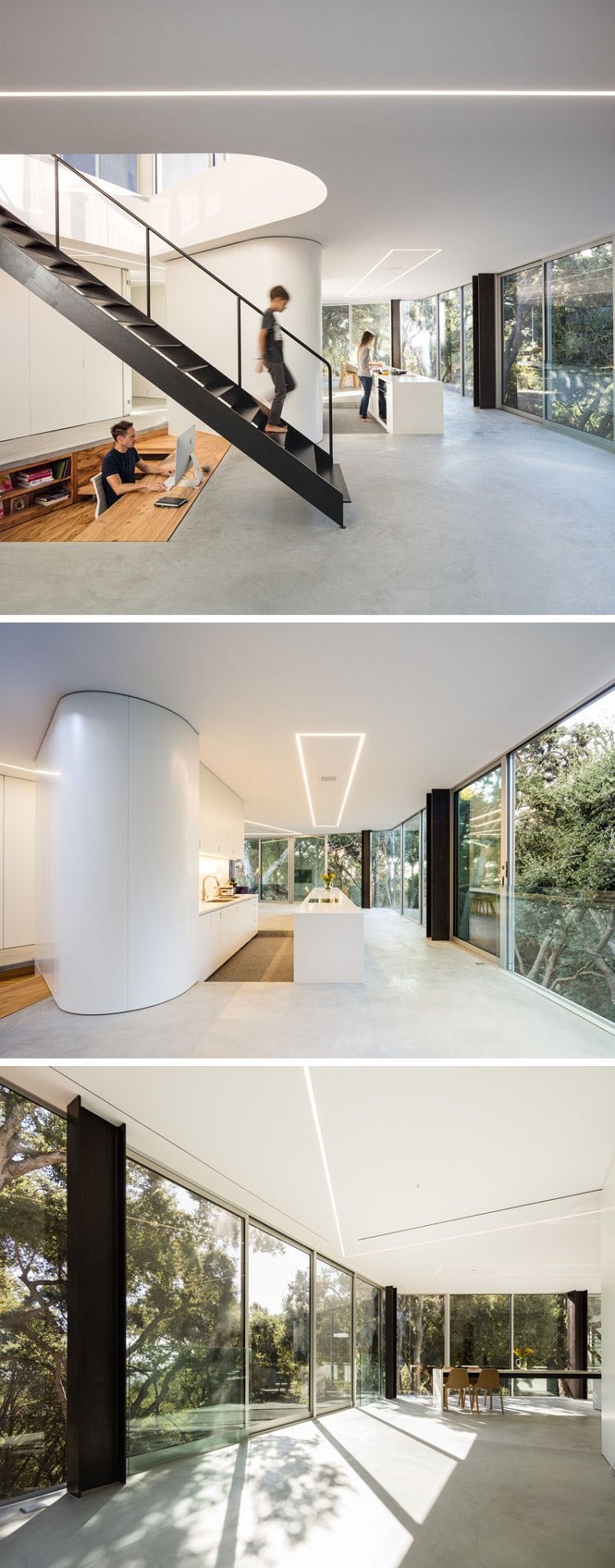 bureau à domicile en contrebas escalier moderne