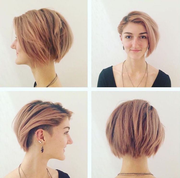coiffure 2018 femme - coupe asymétrique courte pour cheveux fins