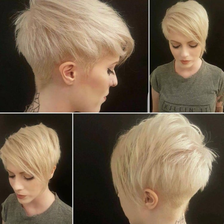coupe courte femme 2018 cheveux courts colorés blond