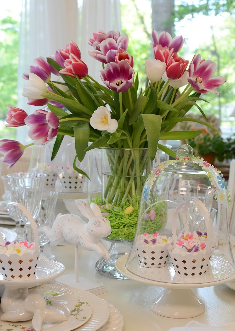 déco de table printemps anniversaire tulipes centre de table