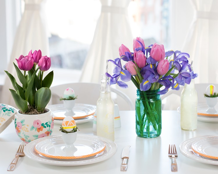 déco de table printemps anniversaire tulipes