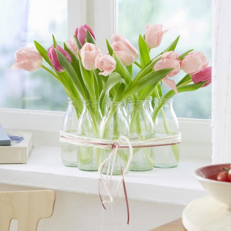 déco de table printemps mariage tulipes idée de composition