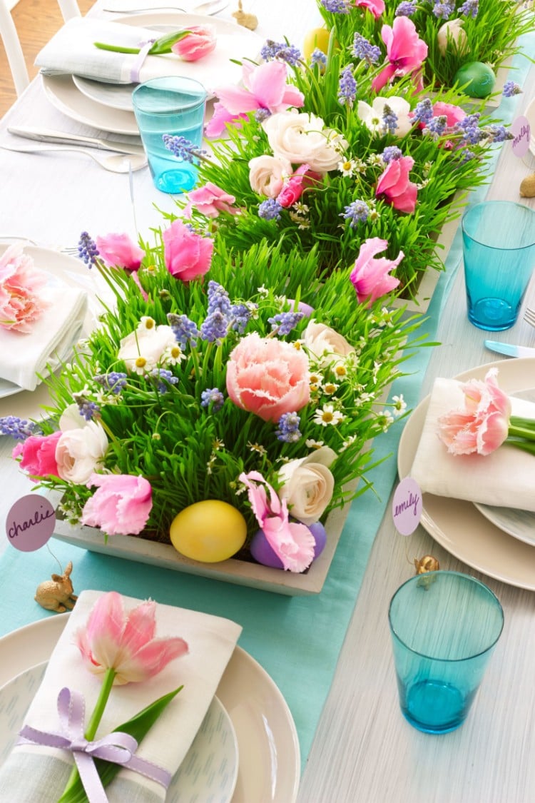 déco de table printemps pour anniversaire tulipes