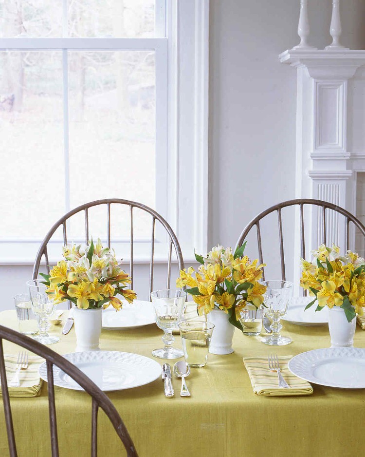 déco de table printemps touches de jaune