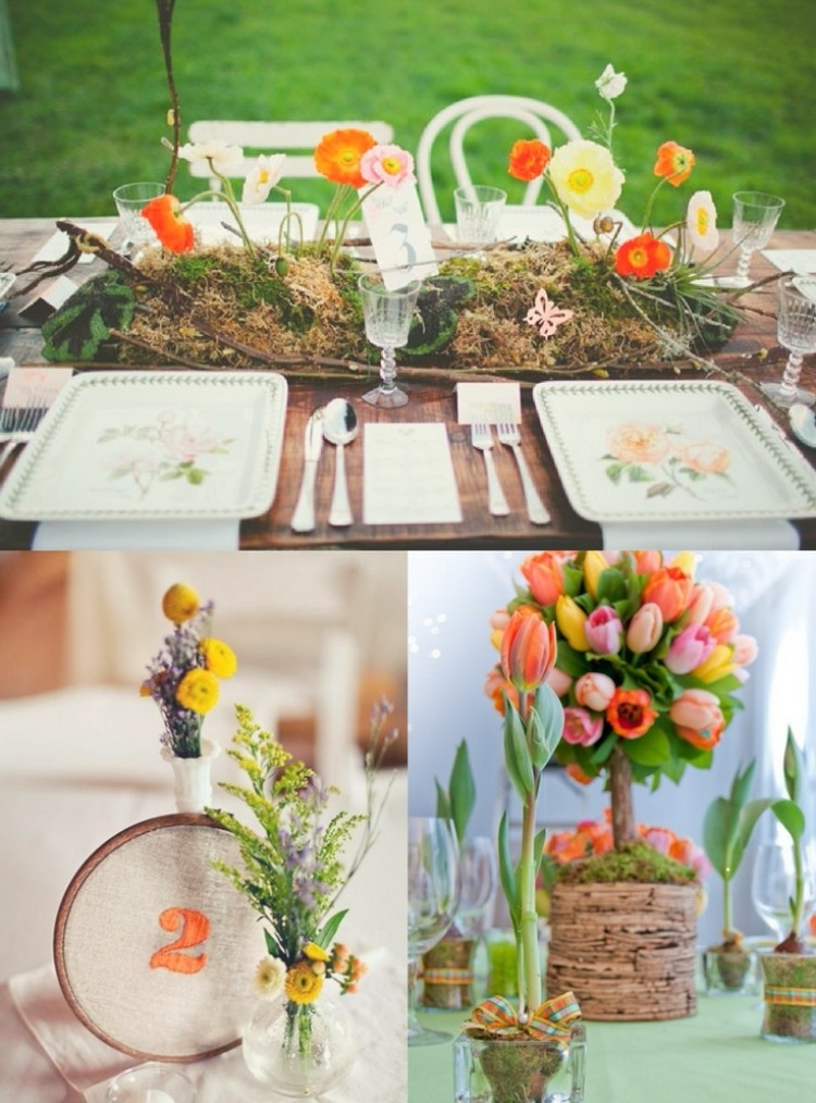 déco florale mariage rustique tulipes couleurs vitaminées