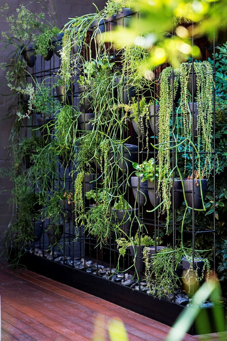 déco style industriel idée originale jardin moderne touches industrielles mur végétalisé