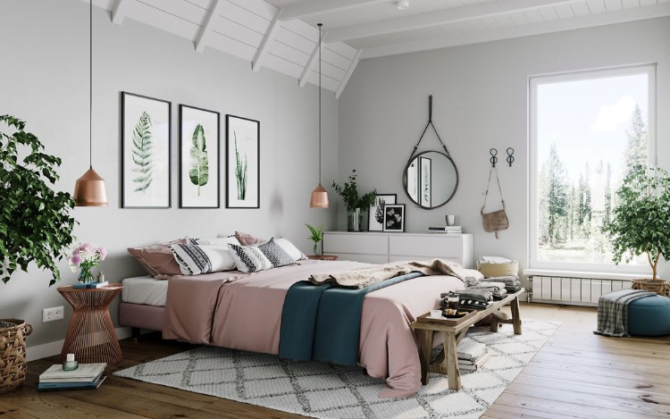 déco style nordique chambre coucher contemporain cabane triangualire bois design signé BY Visuals