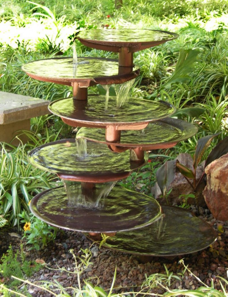 fontaine de jardin cascade decorative diy