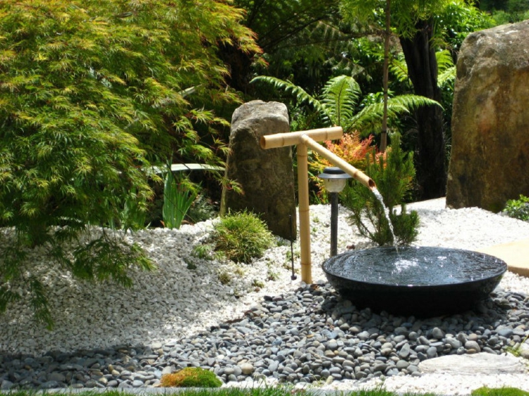 fontaine exterieure bambou style japonais