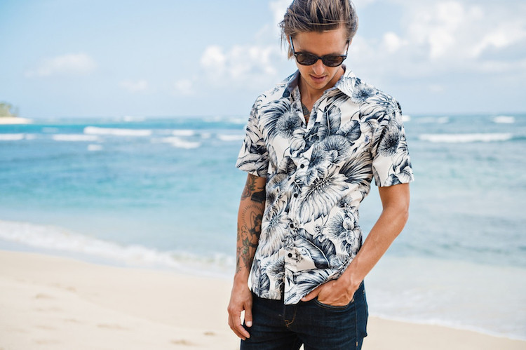 mode masculine 2018 printemps chemisette motif tropical