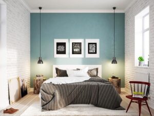 mur d'accent chambre à coucher ton pastel
