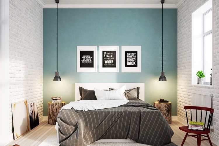 mur d'accent chambre à coucher ton pastel