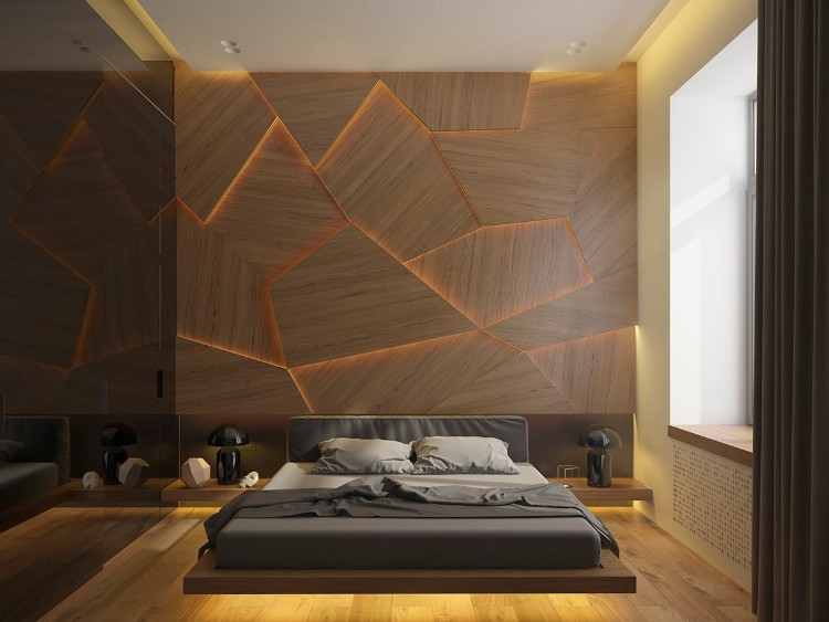 mur d'accent chambre à coucher très moderne