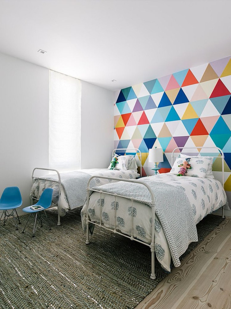 mur d'accent coloré chambre enfant