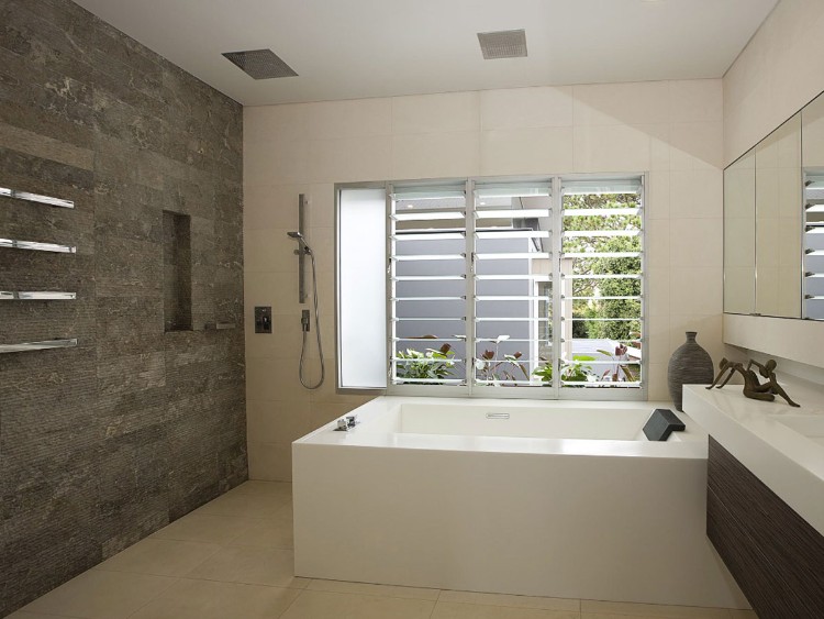 mur d'accent moderne salle de bain