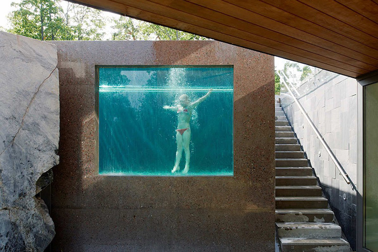 piscine transparente coque beton colore