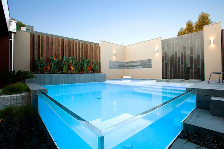 piscine transparente moderne passage pas japonais