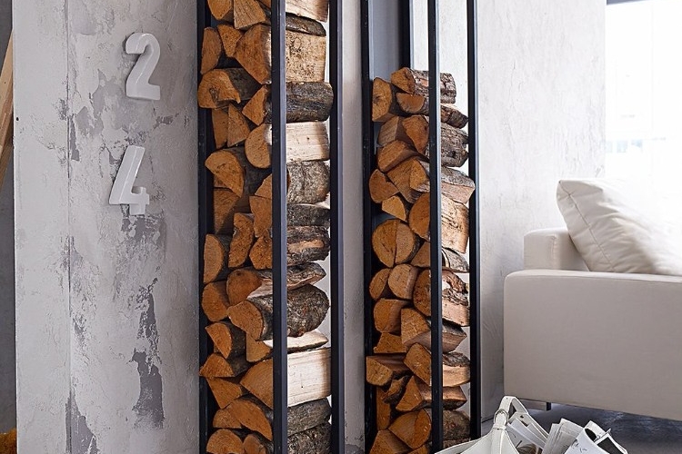 rangement bois de chauffage intérieur deux idées de porte-bûches