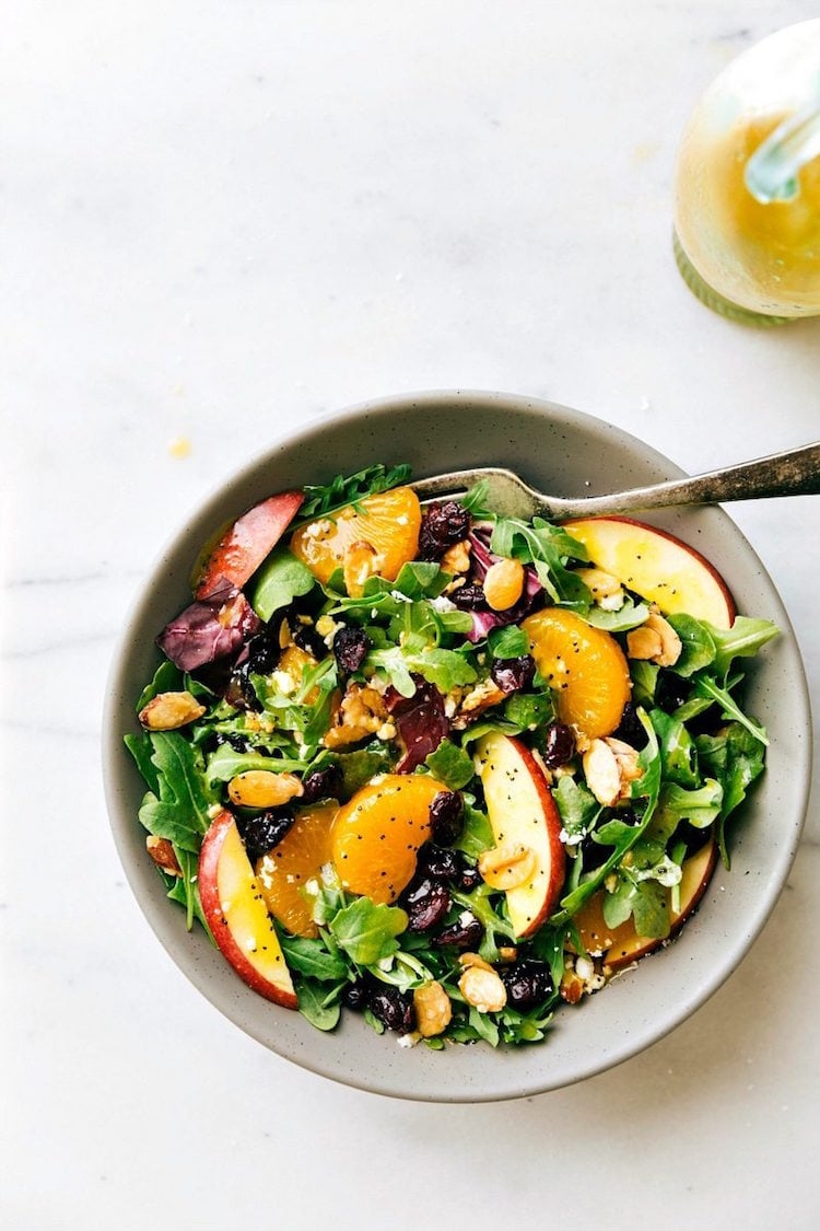 green salad recipe spring tangerine apple cranberry slices