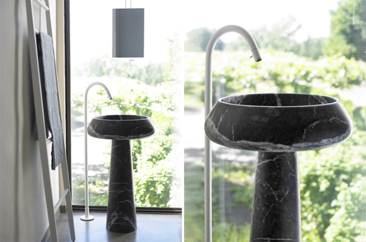 salle de bain en marbre noir idée design aménagement salle eau maître mot luxe