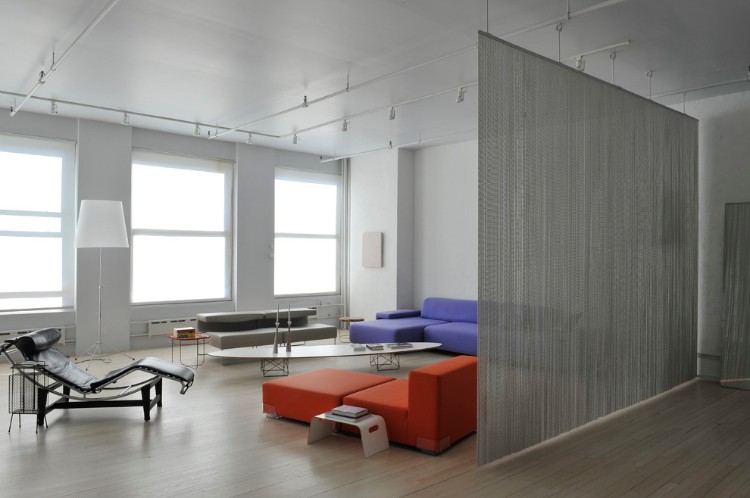 séparateur de pièce design minimal moderne idée aménagement apprtement salon minimaliste séparation cloison sur mesure