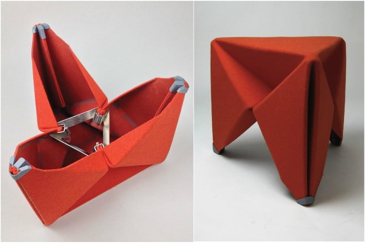 tabouret pliant origami Morgan de design industriel pratique