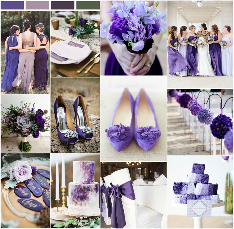 thème mariage ultra violet selon la couleur Panton de l'année 2018
