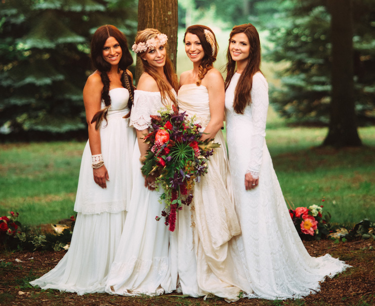 4 robes de mariée de style bohème chic et accessoires assortis