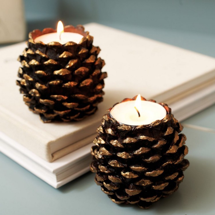 Déco bougies DIY idée fabriquer vous même pomme pin