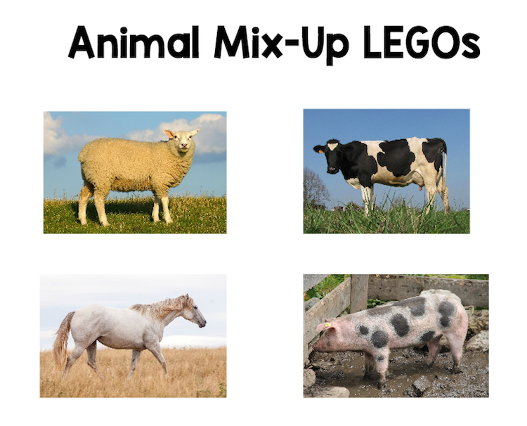 activités pour enfants maternelle - assembler les animaux pièces Lego - images à imprimer