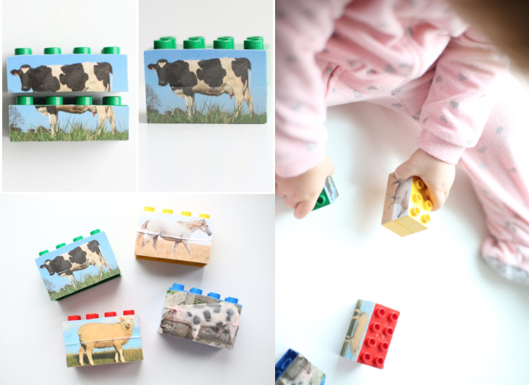 activités pour enfants maternelle - puzzle animaux Lego pour s'amuser à la maison