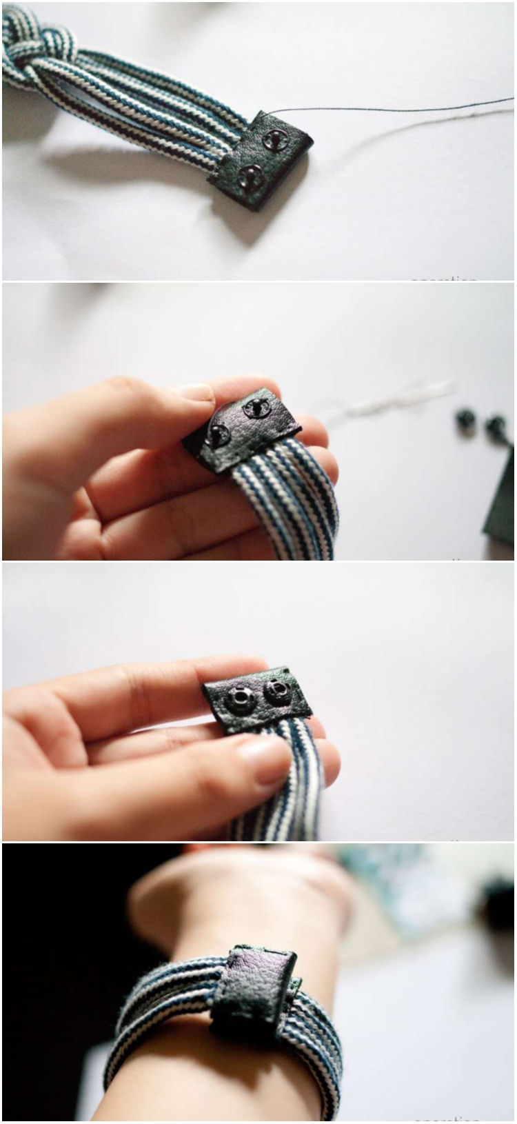 bijoux fantaisie à fabriquer- bracelet noeud marin par étapes