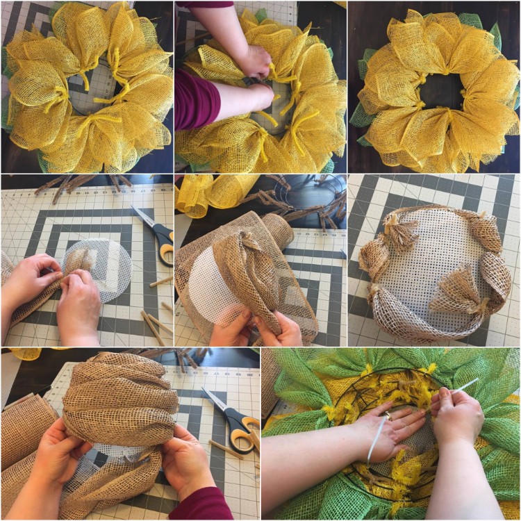 fleur de tournesol couronne à fabriquer soi-même