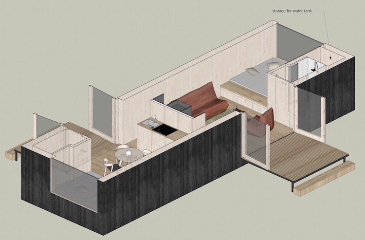 modèle de la cabane bois moderne et écologique pour vos vacances