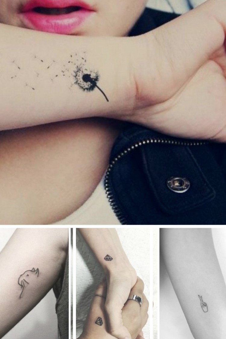 petit tatouage discret femme top inspirations encre noire pour poignet