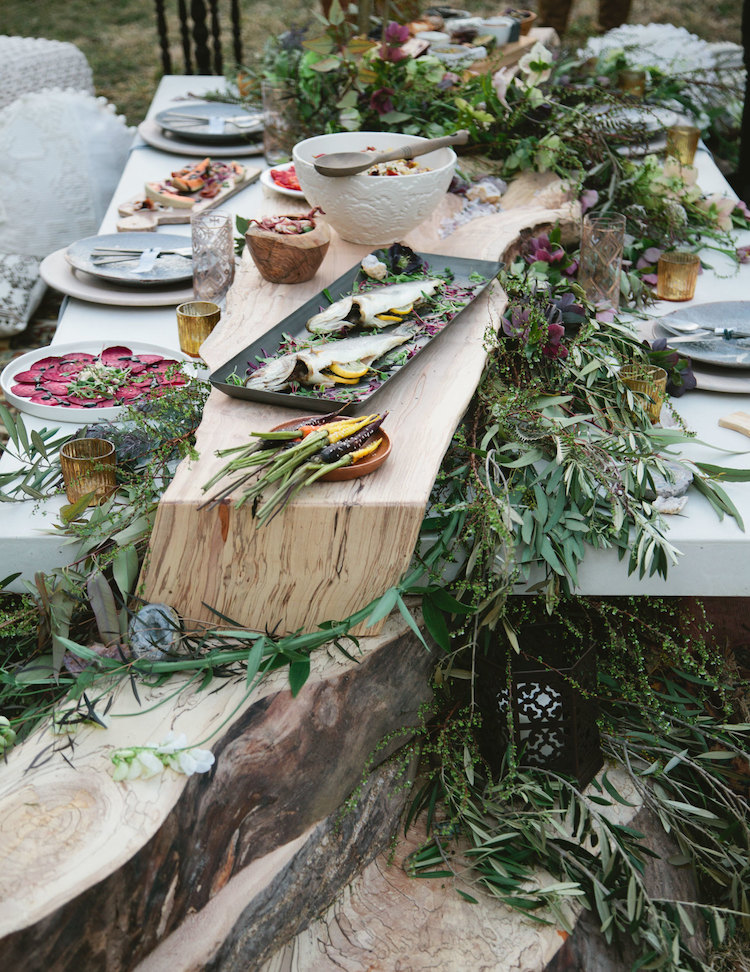 quel menu et décoration buffet pour mariage bohème chic