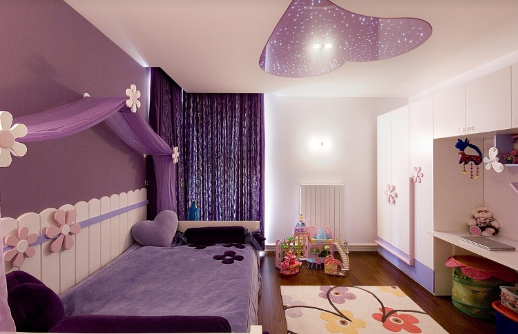 chambre ado fille moderne violette