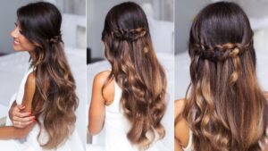 coiffure mariage invitée cheveux longs tresse en cascade