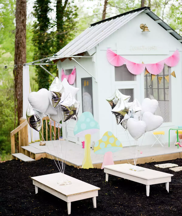 deco cabane de jardin pour enfant fete anniversaire enfants jardin laybabylay