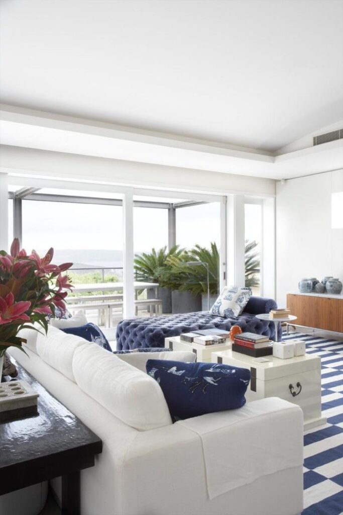 déco bord de mer chic esprit hamptons Long Island salon déco marine